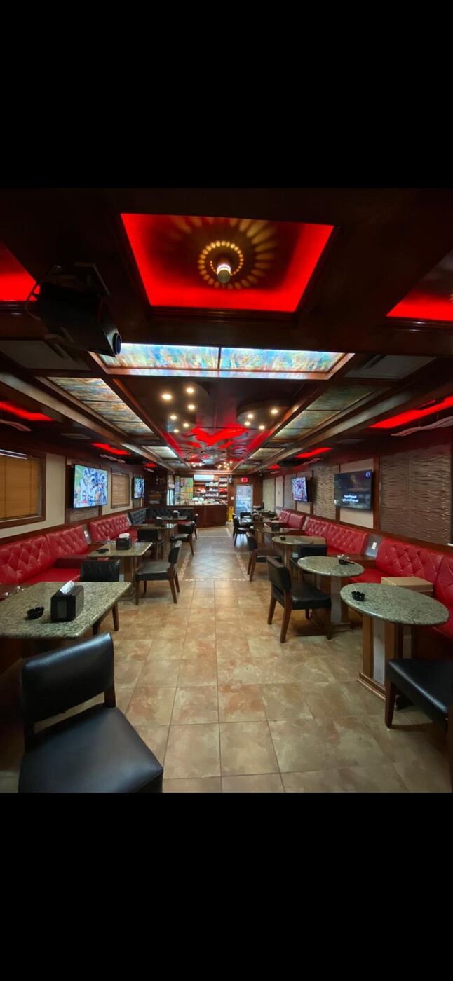 Babylon Hookah Lounge interior view toward the counter